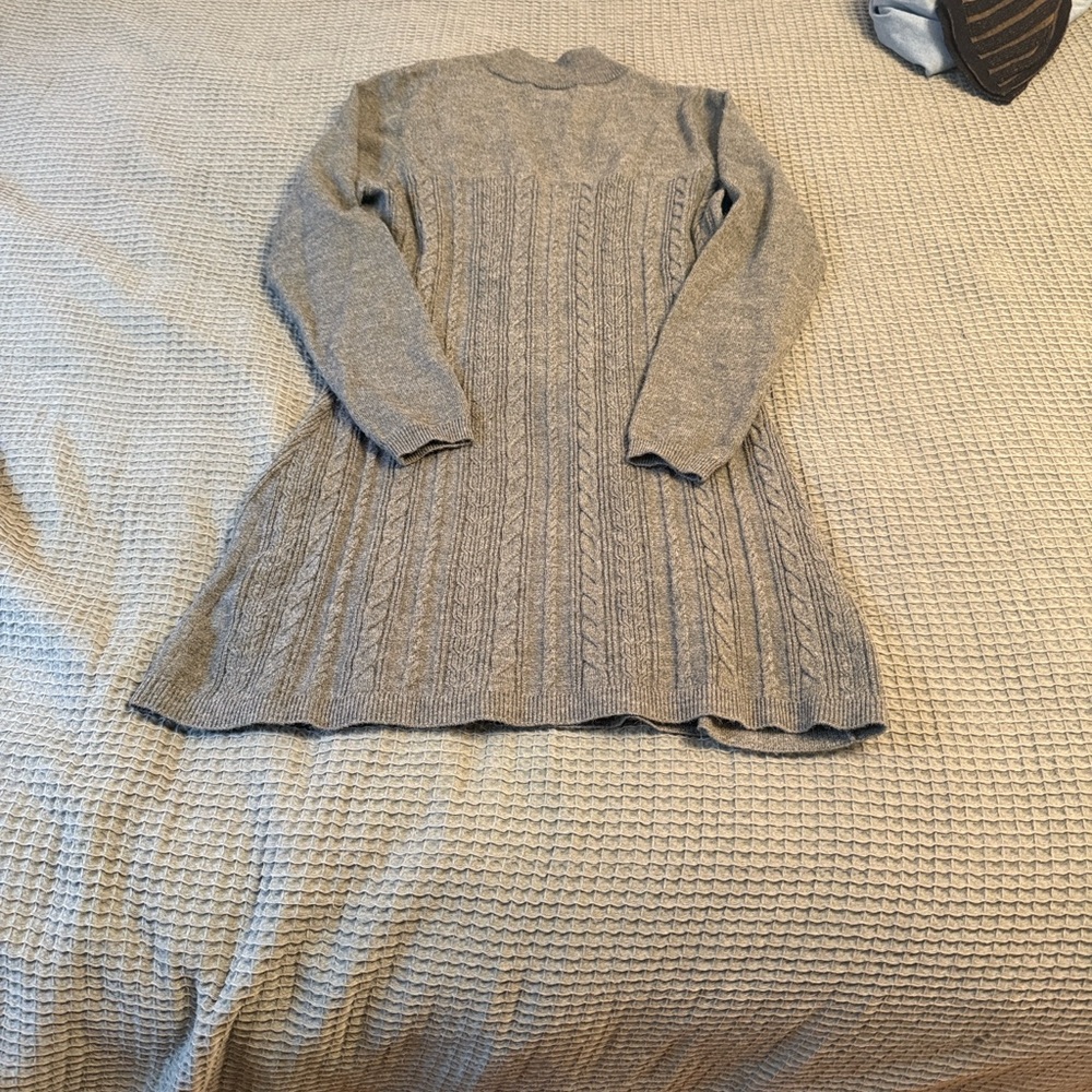 ModCloth Gray Cable Knit Sweater Dress